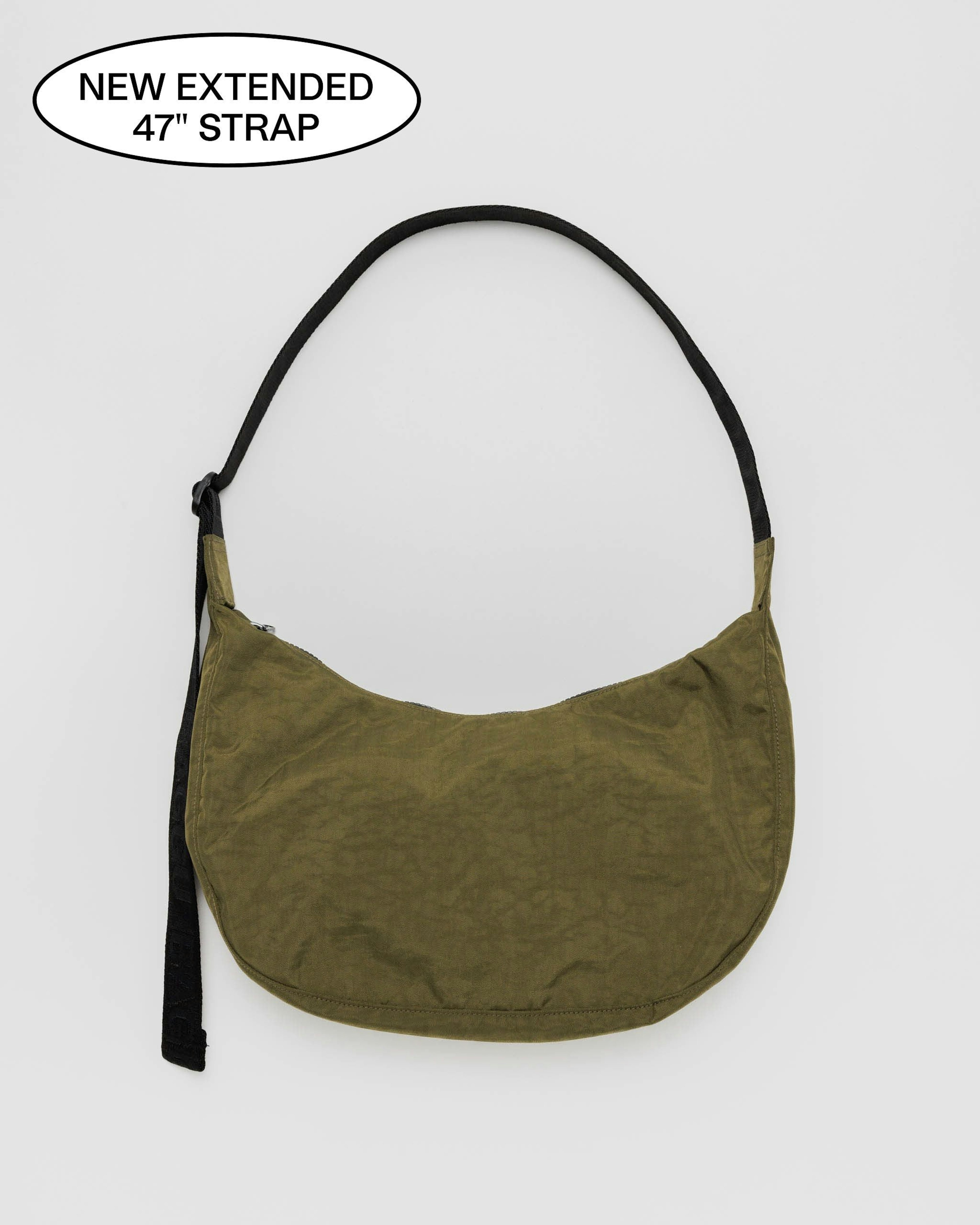 Medium Nylon Crescent Bag - Seaweed