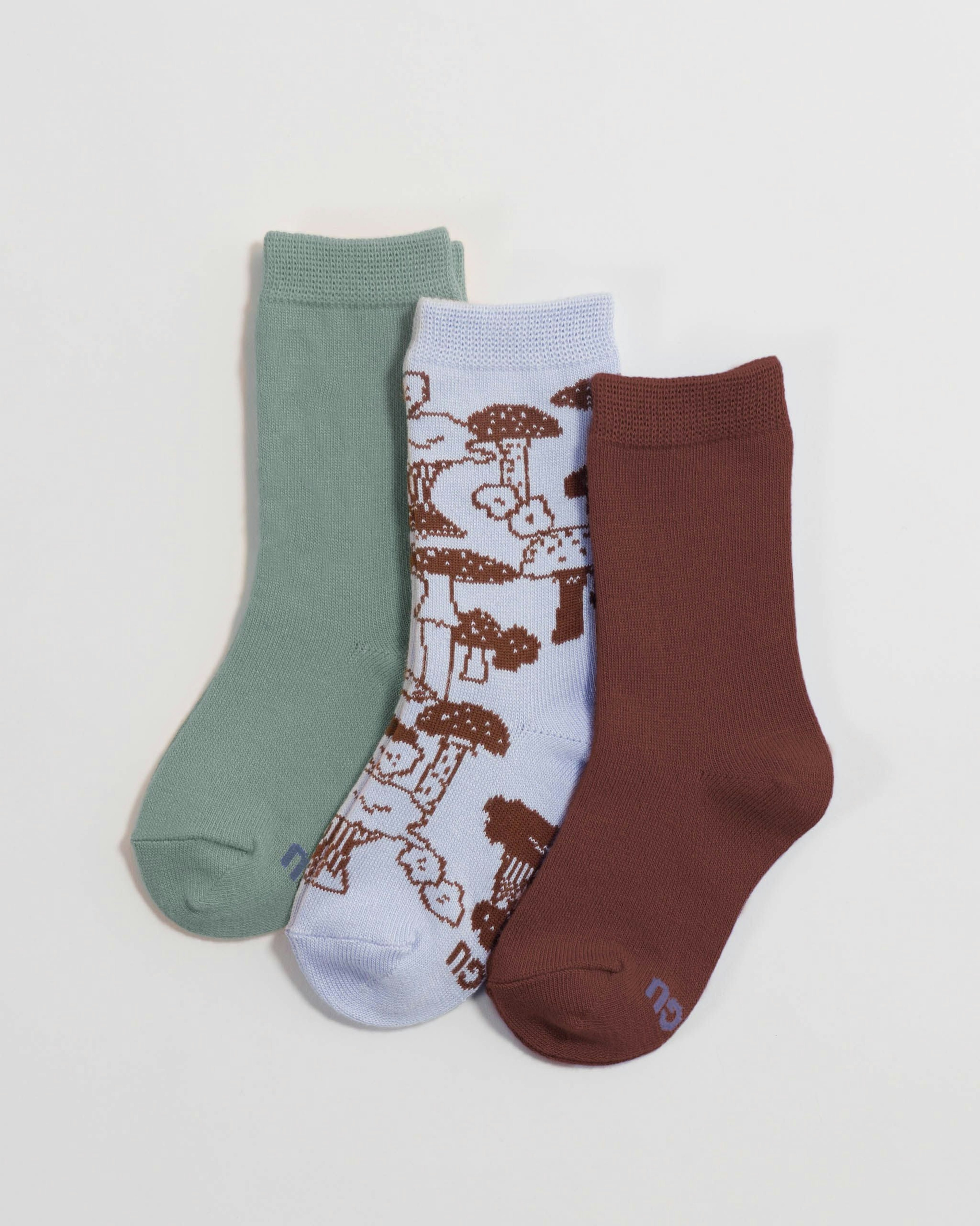 Kids Crew Sock Set of 3  - Mushroom Hunt Small