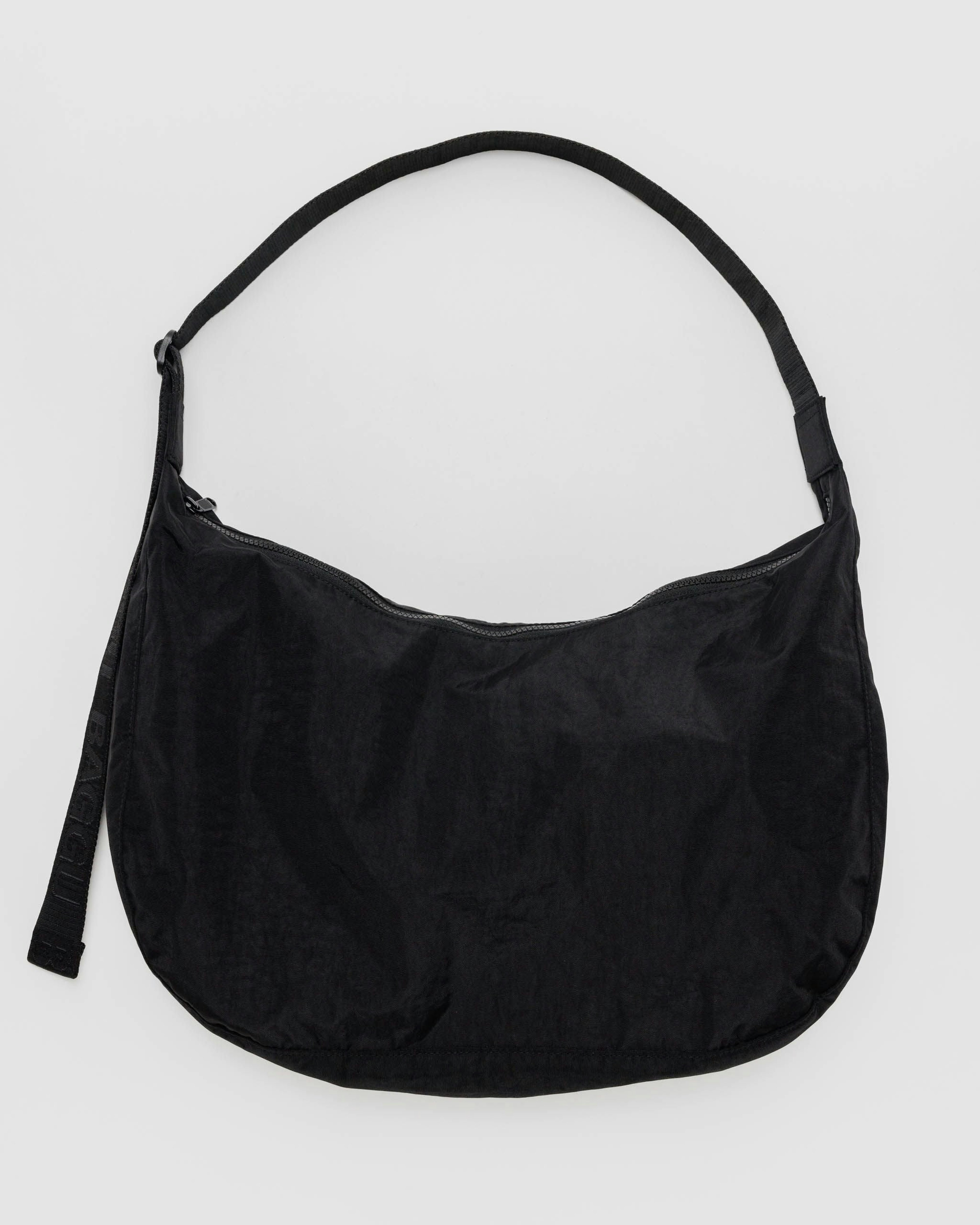 Large Nylon Crescent Bag - Black 37.5"