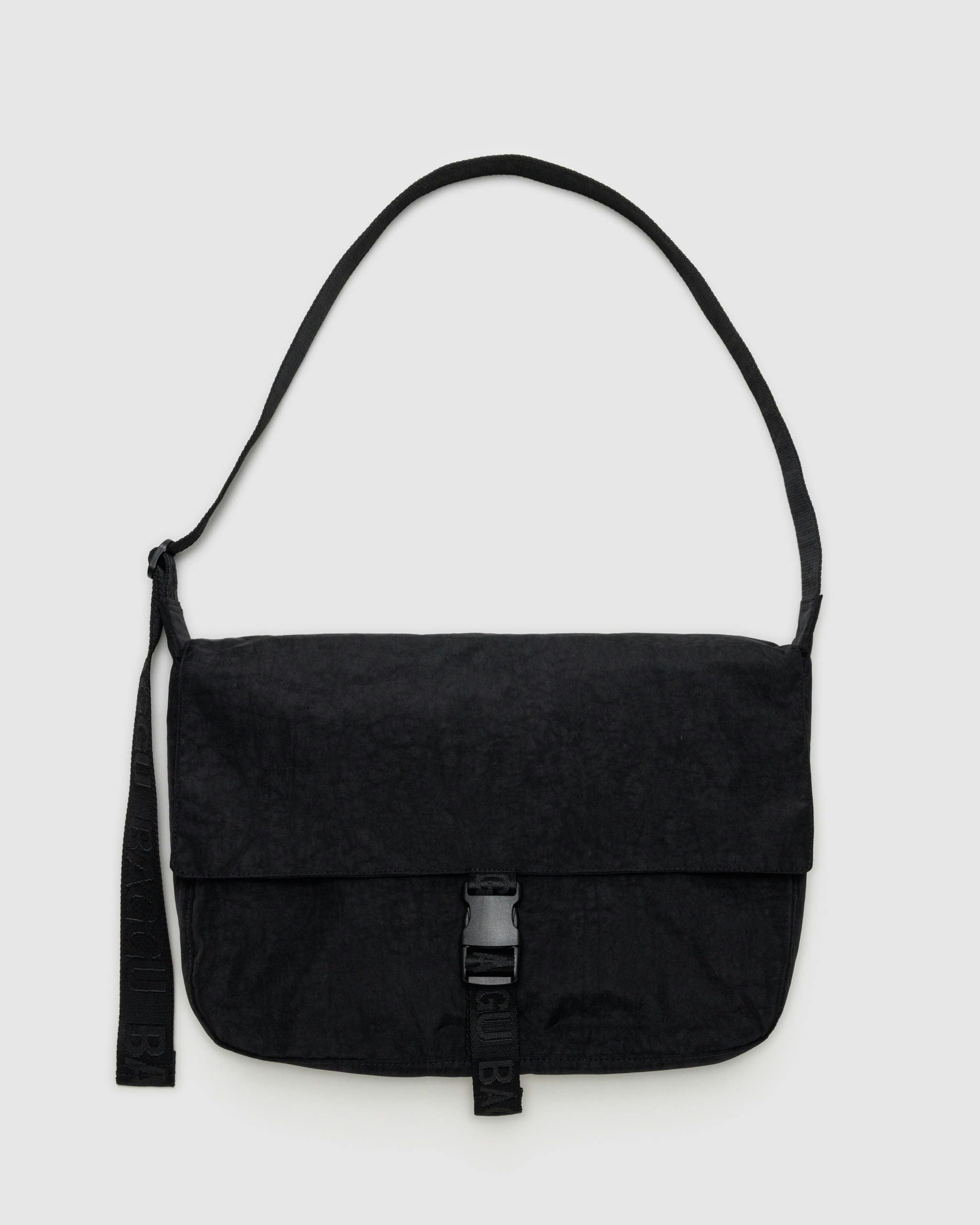 Nylon Messenger Bag - Black